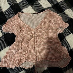 SO Red Checkered Baby doll toppp